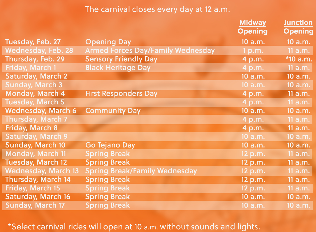 Houston Rodeo Carnival Houston Rodeo Carnival hours